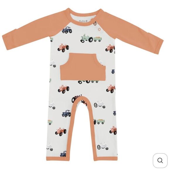 Kyte Baby Longall‎ in Tractor Print Tan/Orange 2T NWT in packaging - Picture 1 of 6
